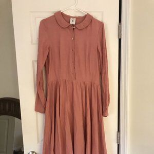 Classic Pink Son De Flor 100% Linen Dress Size Small